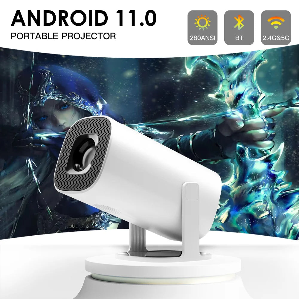P30 Smart Mini Projector Android 11 WiFi6 Support 4K 1080P BT5.0 Projector 1280*720P Home Cinema Portable Projector-Serilas