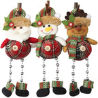 Christmas Tree Decorations, Plush Hanging Ornaments for Holiday Party, Santa Claus Snowman Reindeer Christmas Home Decoration-Serilas