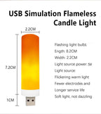 USB LED Night Lamp Simulated Flame Bulbs Night Light Flame Light Effect Bulbs Candle Lights Flickering Flameless Candles Decor-Serilas