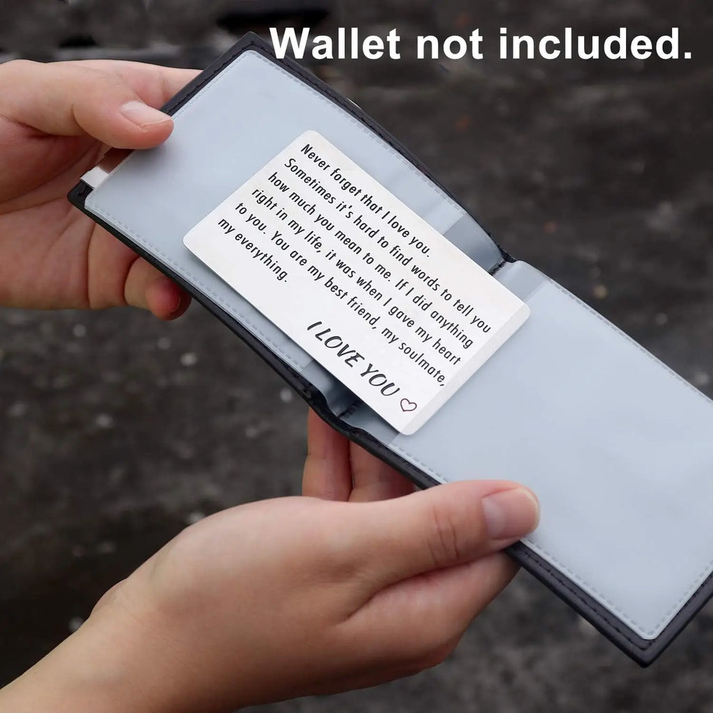 Free Engraved 85x54MM Wallet Card Insert Text Logo Business ID Plate Steel Metal Tag Name Badges For Wallet Insert Card Gift-Serilas