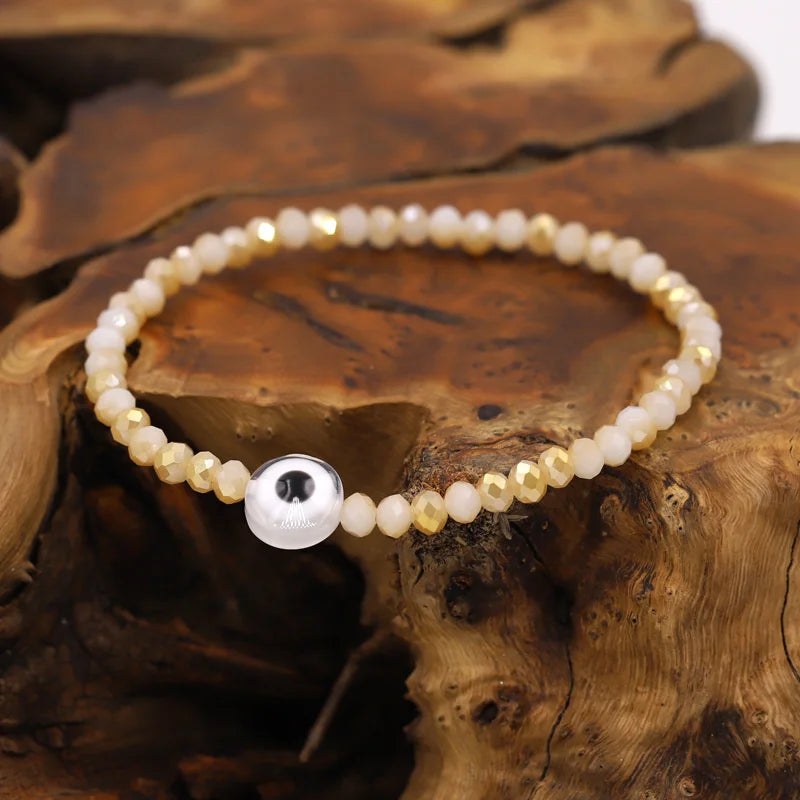 Multicolor Crystal Beaded Elastic Bracelets for Women Boho Jewelry Evil Eye Charm Bracelet Female Girl Gifts Wholesale-Serilas