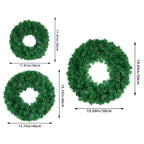 30/40/50cm Artificial Green Wreath PVC Wall Wreaths Seasonal Home The Wreath Christmas Ribbon Wreath Front Door Fall Wreaths-Serilas