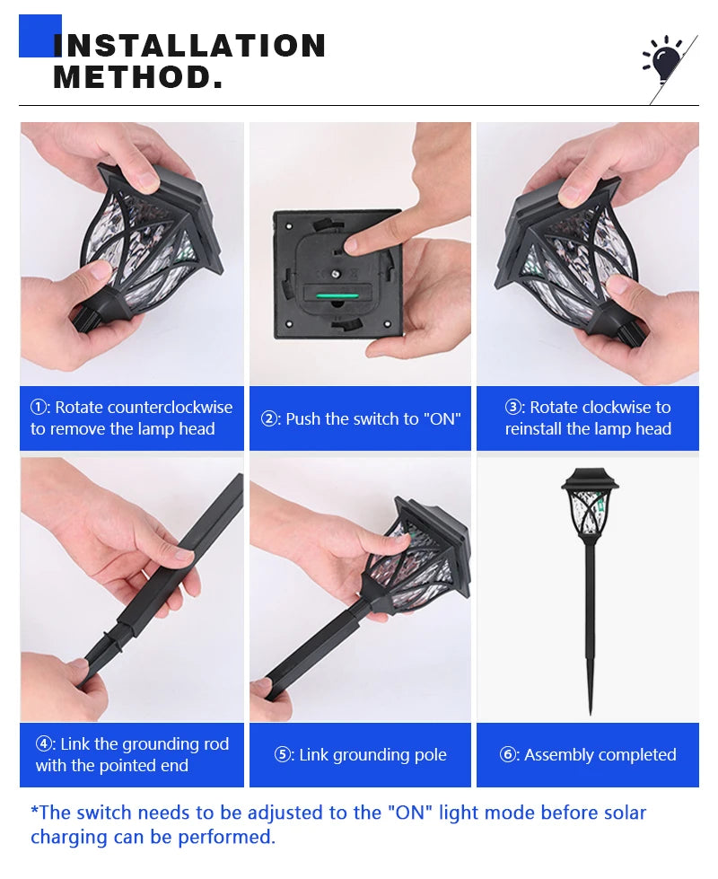 8 Pack LED Solar Courtyard Lamp Outdoor Waterproof Lawn Lights Solar Garden Paths Lane Landscape Lighting Decorative Lights