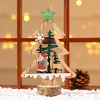 Christmas Decoration DIY Wooden Crafts Creative Ornaments Santa Claus Snowman Reindeer Christmas Desktop Decoration Gifts-Serilas