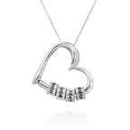 Fashion Personalized Name Heart Necklace Custom Letter Beads Necklace Love Heart Pendant for Women Family Mother's day Gift-Serilas