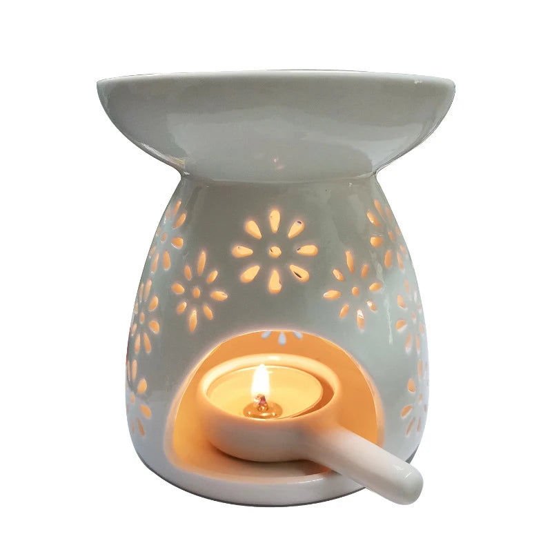 Ceramic Candle Holder Wax Melt Oil Burner Diffuser Fragrance Tray Aromatherapy Furnace Candlestick Home Decoration-Serilas