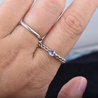 ITSMOS Precious Tanzanite Infinity Ring Natural Gemstone Purple Daily Statement Rings Fresh Jewelry for Women Energy Gift-Serilas