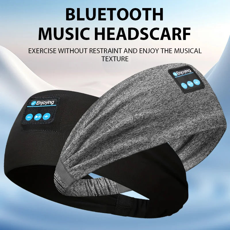 Wireless Bluetooth Headband Sleeping Headphones Sports Earphone/Headscar Music Hat with HD Stereo Speakers Eye Mask  for Side Sl-Serilas