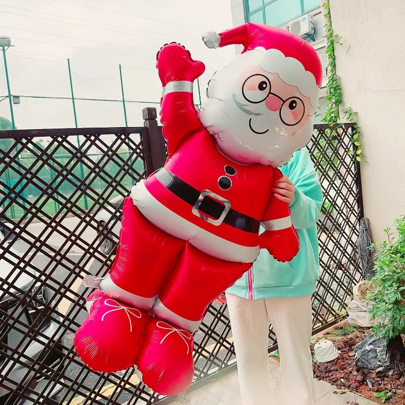 Christmas Large Standing Balloons 3D Inflatable Aluminum Foil Balloon Santa Claus Snowman Xmas Party Home Decors Supply Kid Gift-Serilas