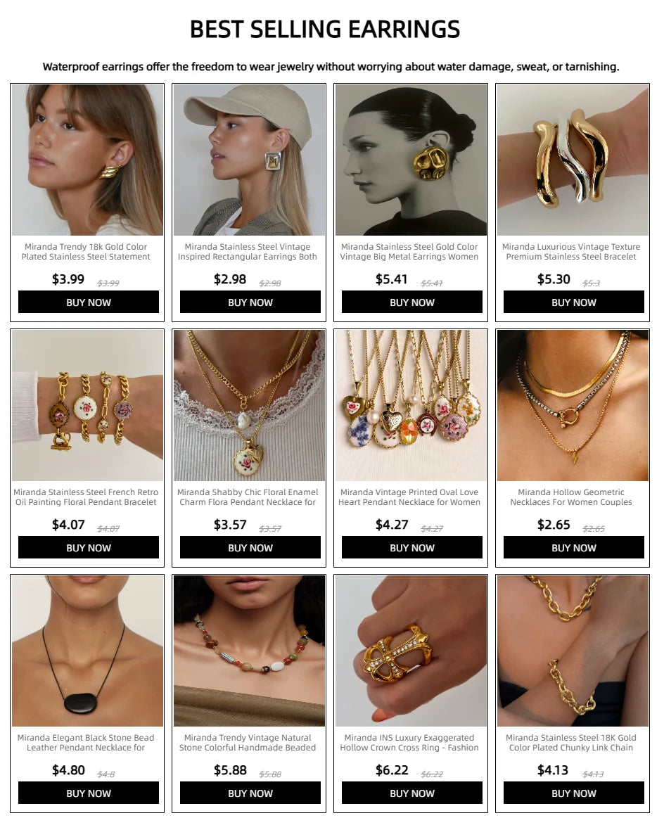 Miranda Charm Stainless Steel Heart Love Chain Necklace Water Resistant Chic Popular Romantic Korean Jewelry Gift-Serilas