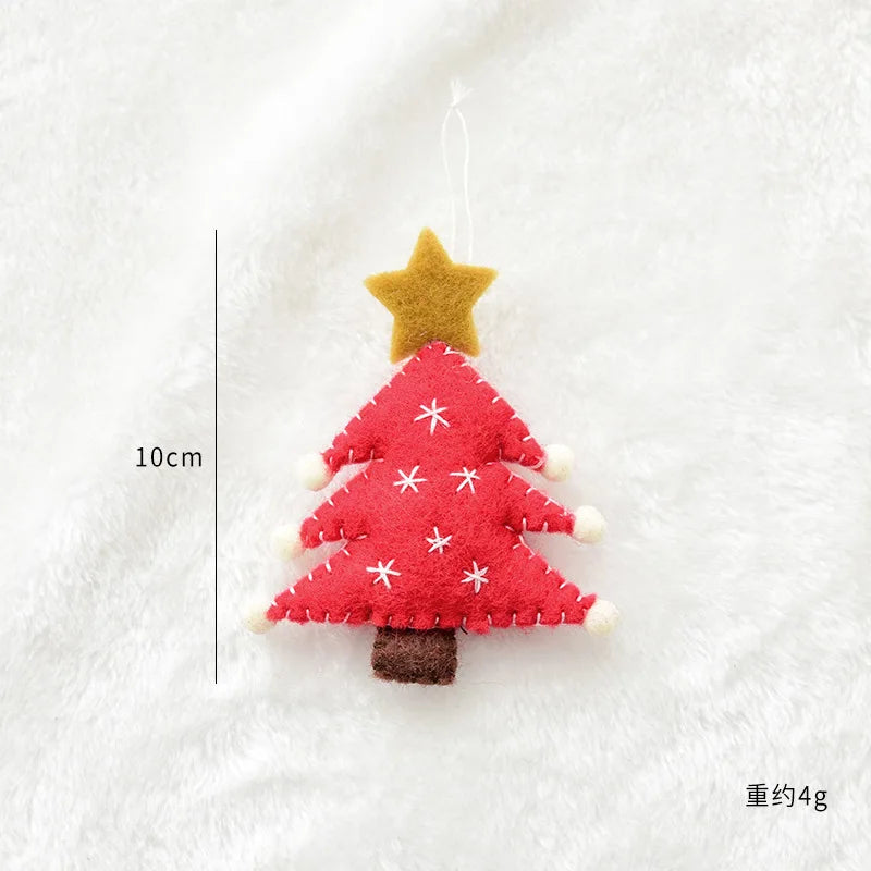 Christmas Tree Snowflake Gift Decoration Pendant Wool Felt Gingerbread Handmade DIY Accessories Christmas New Year Decoration-Serilas