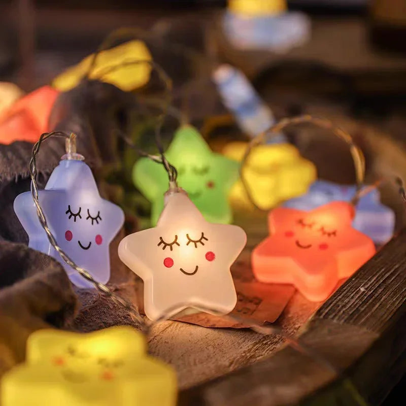 LED Lights String Star Garland Lamp USB/Battery Powered For Living Room Outdoor Garden Camping Wedding Christmas Party Decor-Serilas