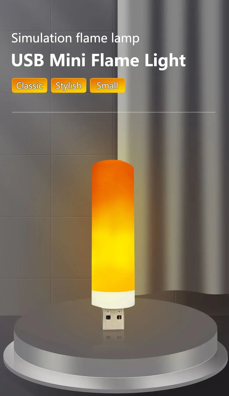 USB LED Night Lamp Simulated Flame Bulbs Night Light Flame Light Effect Bulbs Candle Lights Flickering Flameless Candles Decor-Serilas