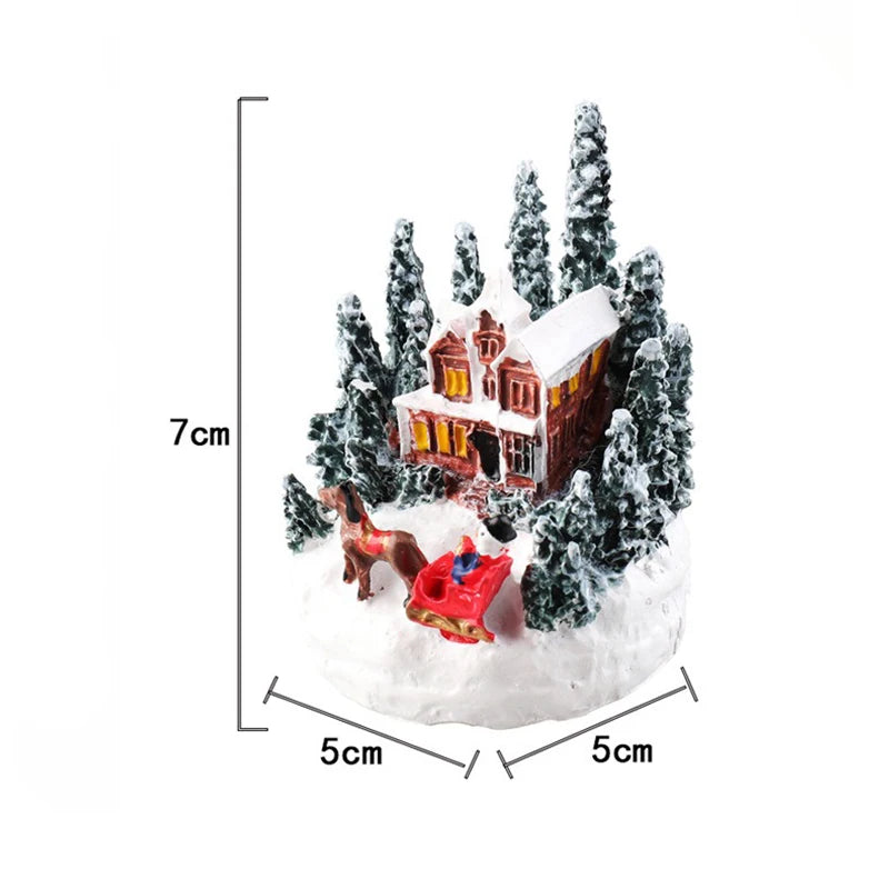 Christmas Decorations  LED Night Lights Luminous Micro Landscape House Children's Creative Gift Christmas New Year Ornaments-Serilas