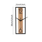 Rectangular wood grain wall clock for quiet decoration in homes and offices used in living rooms bedrooms and dining rooms-Serilas