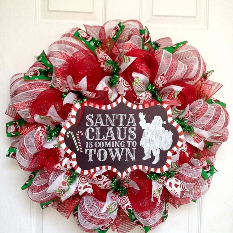 Christmas Tree Decorations Ribbon Mesh Ribbon for Wreath Bow Garland 2025 Christmas Decor Home Decor Gifts Navidad New Year 2026-Serilas