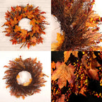 Door Decoration Autumn Decoration Christmas Celebration Weather Resistant Wreath For Seasons Festive Atmosphere-Serilas