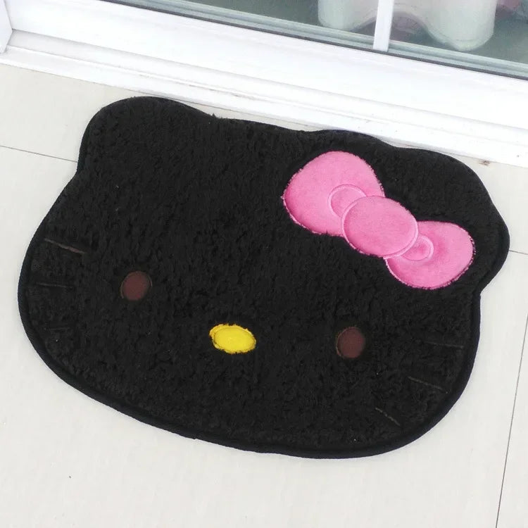 50x60cm Kawaii Hello Kitty Cartoon Rug Anime Kt Cat Plush Floor Mat Bathroom Non-Slip Carpet Car Cushion Soft Living Room Decor-Serilas
