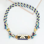 Lucky Eye Copper Enamel Turkish Evil Eye Charm Bracelet DIY Adjustable Rope Chain Bracelet for Women Men Girls Fashion Jewelry-Serilas