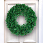 30/40/50cm Artificial Green Wreath PVC Wall Wreaths Seasonal Home The Wreath Christmas Ribbon Wreath Front Door Fall Wreaths-Serilas