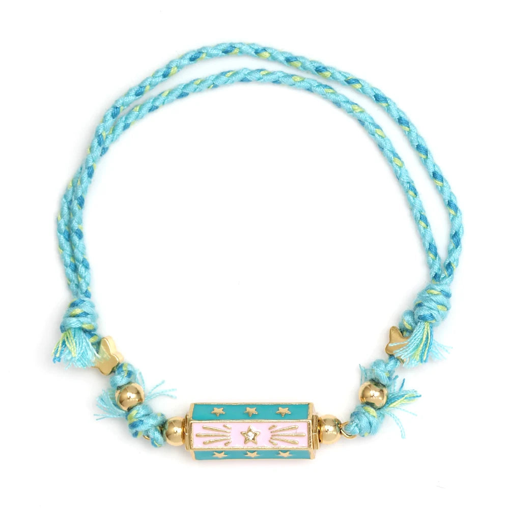 Lucky Eye Copper Enamel Turkish Evil Eye Charm Bracelet DIY Adjustable Rope Chain Bracelet for Women Men Girls Fashion Jewelry-Serilas