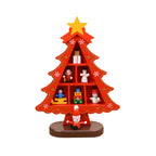Christmas Decorations Wooden Christmas Tree Creative Scene Layout Ornaments Three-dimensional Red Xmas Table Desktop Decoration-Serilas