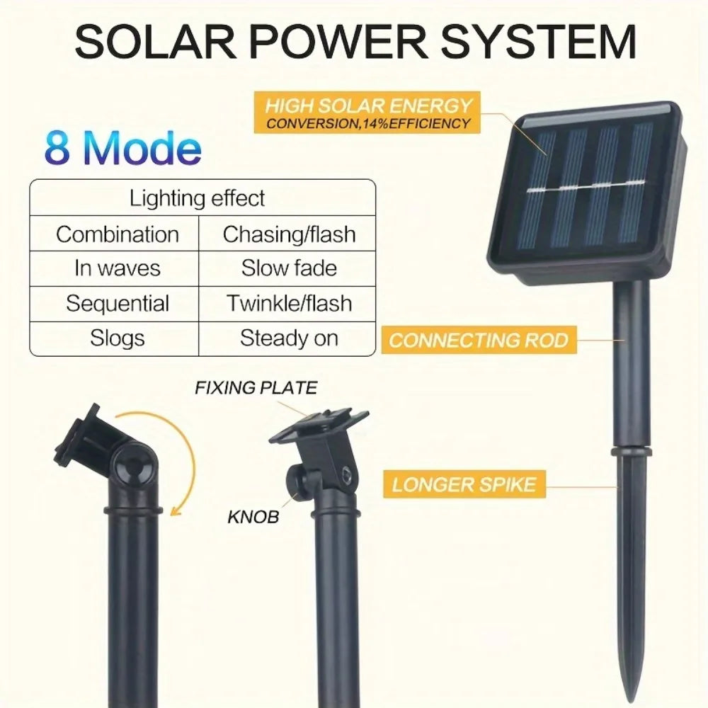 Solar Light String 200LED/100LED/20LED Solar Crystal Light String for Garden, Courtyard, Christmas Festival and Party Decoration-Serilas