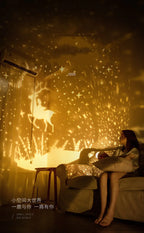 Starry Projector Night Light Rotating Sky Moon Lamp Galaxy Lamp Home Bedroom Decoration Starlight Christmas Lights for Kids Gift-Serilas