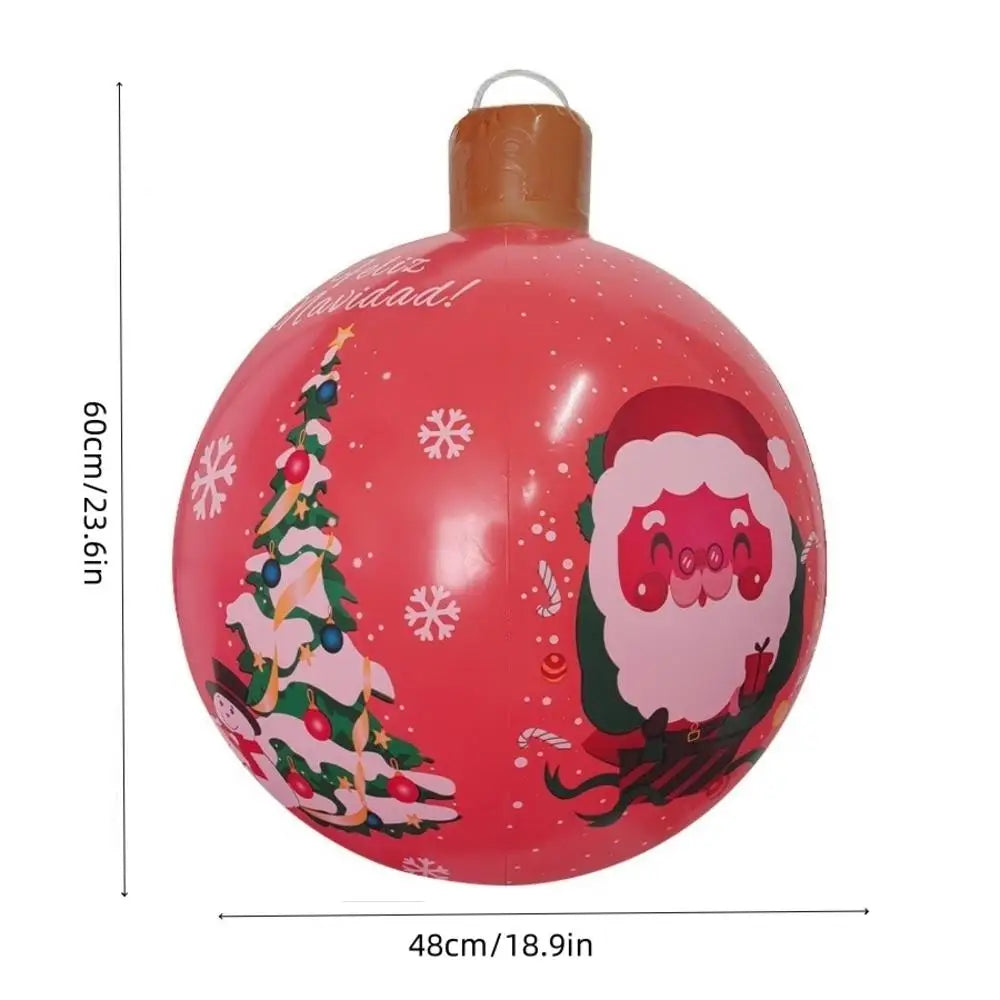 55CM Christmas Inflatable Ball Outdoor Garden Decorations PVC Giant Xmas Ball Christmas Large Balls Toy New Year Party Decors-Serilas