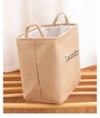 Jute Cloth Art Dirty Clothes Collection Basket Light Luxury Home Bathroom Foldable Laundry Basket Large Capacity Storage-Serilas