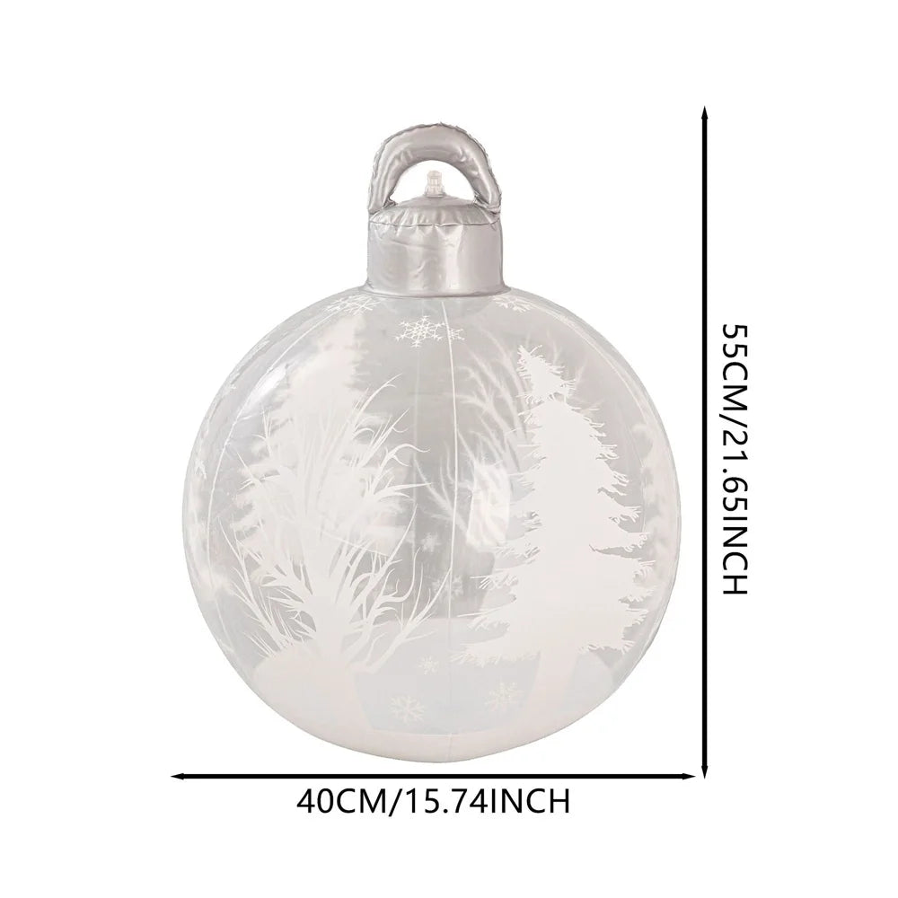 55CM Christmas Inflatable Ball Outdoor Garden Decorations PVC Giant Xmas Ball Christmas Large Balls Toy New Year Party Decors-Serilas