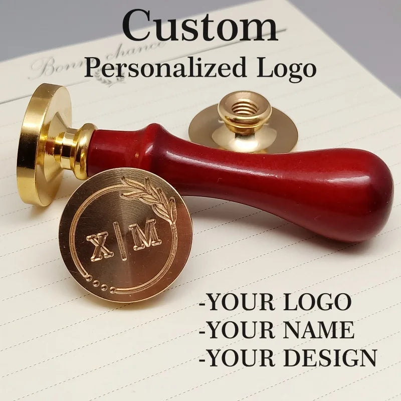 Ornament wreath Name Wedding Customized Wax Stamp Initial stamp,DIY Ancient Seal Retro Stamp,Personalized designVintage Wax Seal-Serilas