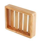 Portable Wooden Natural Bamboo Soap Dishes Tray Holder Storage Soap Rack Plate Container Bathroom Accessories  Storage Organizer-Serilas