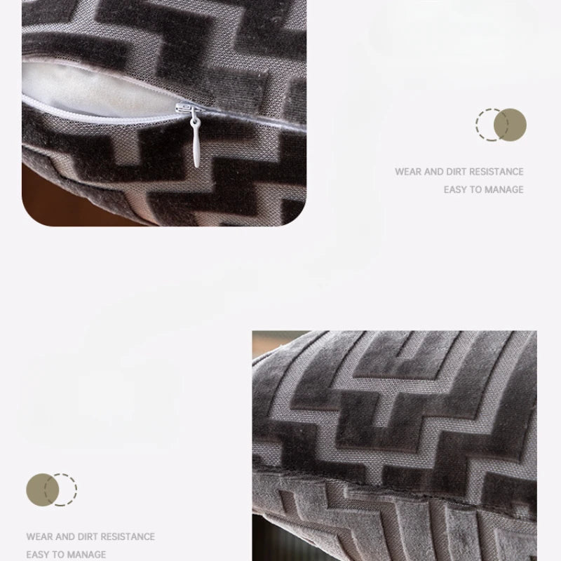 Pillow Cover Cut Velvet Geometric Creative Decoration Cushion Cover 45x45-Serilas