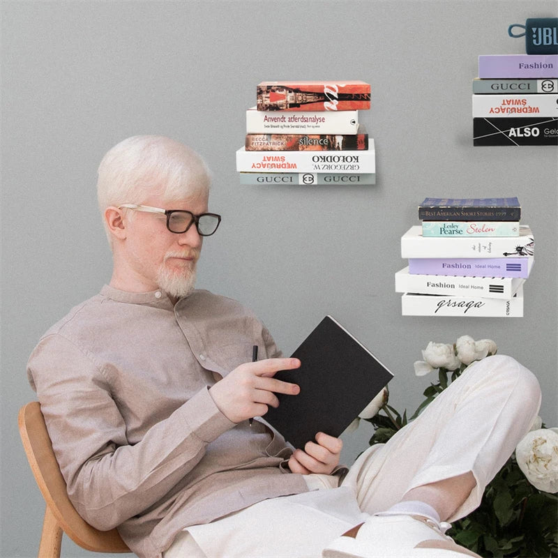 1/2pcFloating Bookshelf Invisible Heavy Duty Metal Shelves For Books Multifunctional Storage Tools Suitable For Home Living Room-Serilas