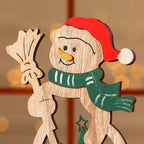 Christmas Decoration DIY Wooden Crafts Creative Ornaments Santa Claus Snowman Reindeer Christmas Desktop Decoration Gifts-Serilas
