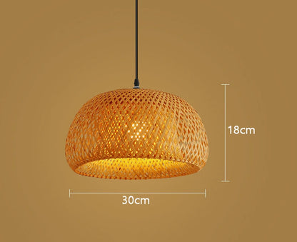 BambuAura™ Hand-Woven Bamboo Rattan Pendant Lantern