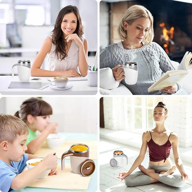 1PC Portable Smart Automatic Magnetic Stirring Cup Rechargeable Stainless Steel Lazy Rotating Mug Stirring Cup Drinking Tools-Serilas