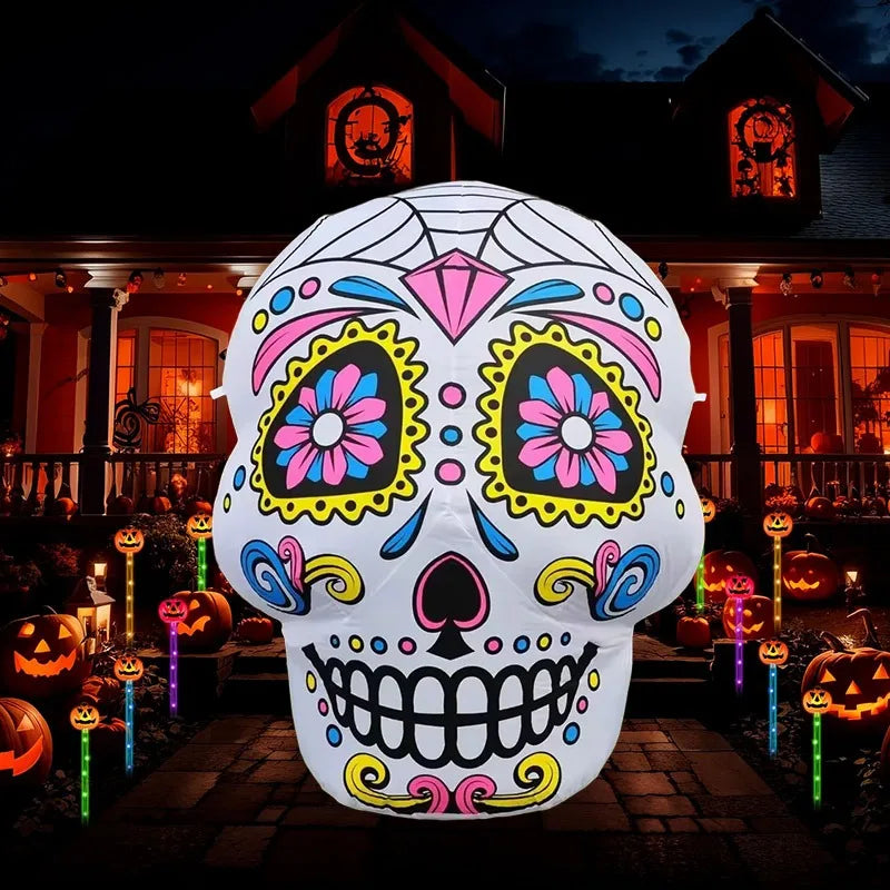 3FT Inflatable Toys Day of the Dead Decorations Blown Up LED Decor for Lawn Yard Garden Indoor Outdoor Home Party Holiday-Serilas