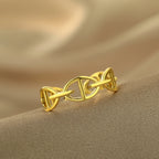 Cxwind Laser Engraved Stainless Steel Ring Infinity Ring Minimalist Ring, Dainty Knot Ring Personalized Jewelry Birthday Gift-Serilas