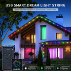 40M Led String RGB Light Smart Outdoor Festoon Party Leather Line IP65 Bluetooth Music Lamp String Fairy Lights Holiday Lighting-Serilas