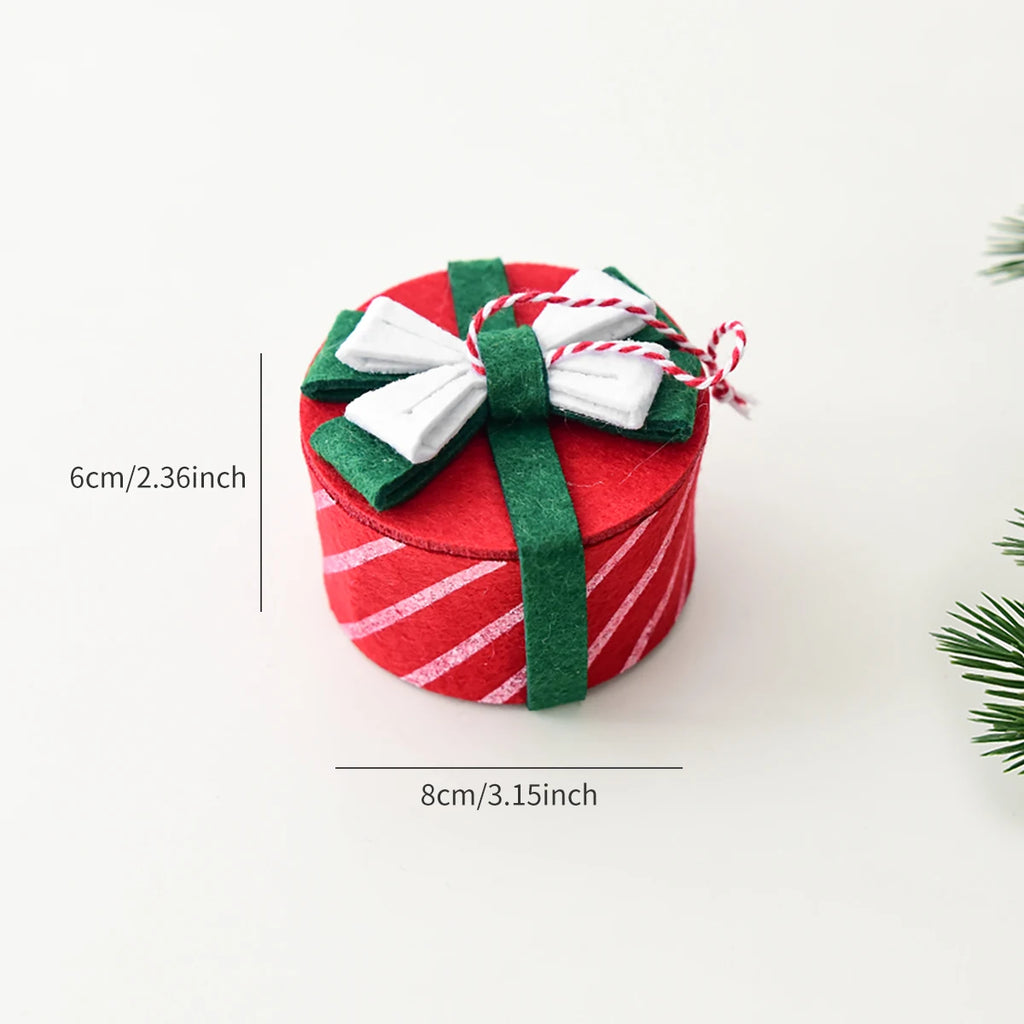 Christmas mini bow gift box gift wrapping accessories for Christmas tree Christmas home interior living room decoration items-Serilas