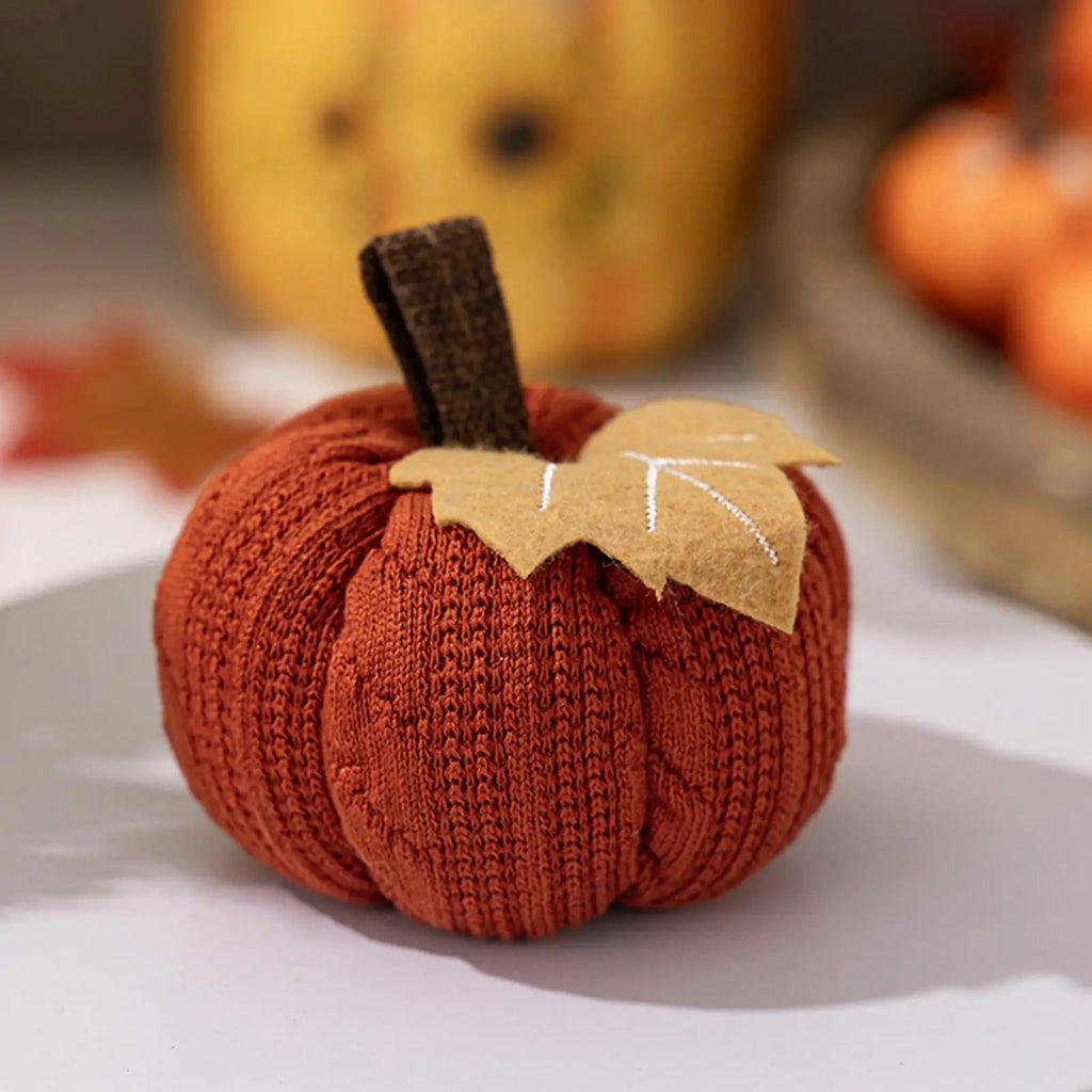 9cm Small Pumpkins Home Decor Knit Knitted Pumpkin Reusable Seasonal Charm Cozy Warm Decorative Ornaments Crochet Pumpkins-Serilas