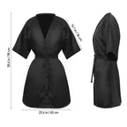 Black Hairdresser Apron Hair Cut Cape Salon Client Gown Robes Cape Waterproof Hair Cutting Smock For Clients Kimono Style Capes-Serilas