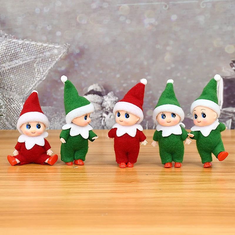 Christmas Baby Elf Dolls Mini Baby Pendants Merry Christmas Decor Gifts Festive Party Decoration Xmas Toys Gift For Kid Child-Serilas