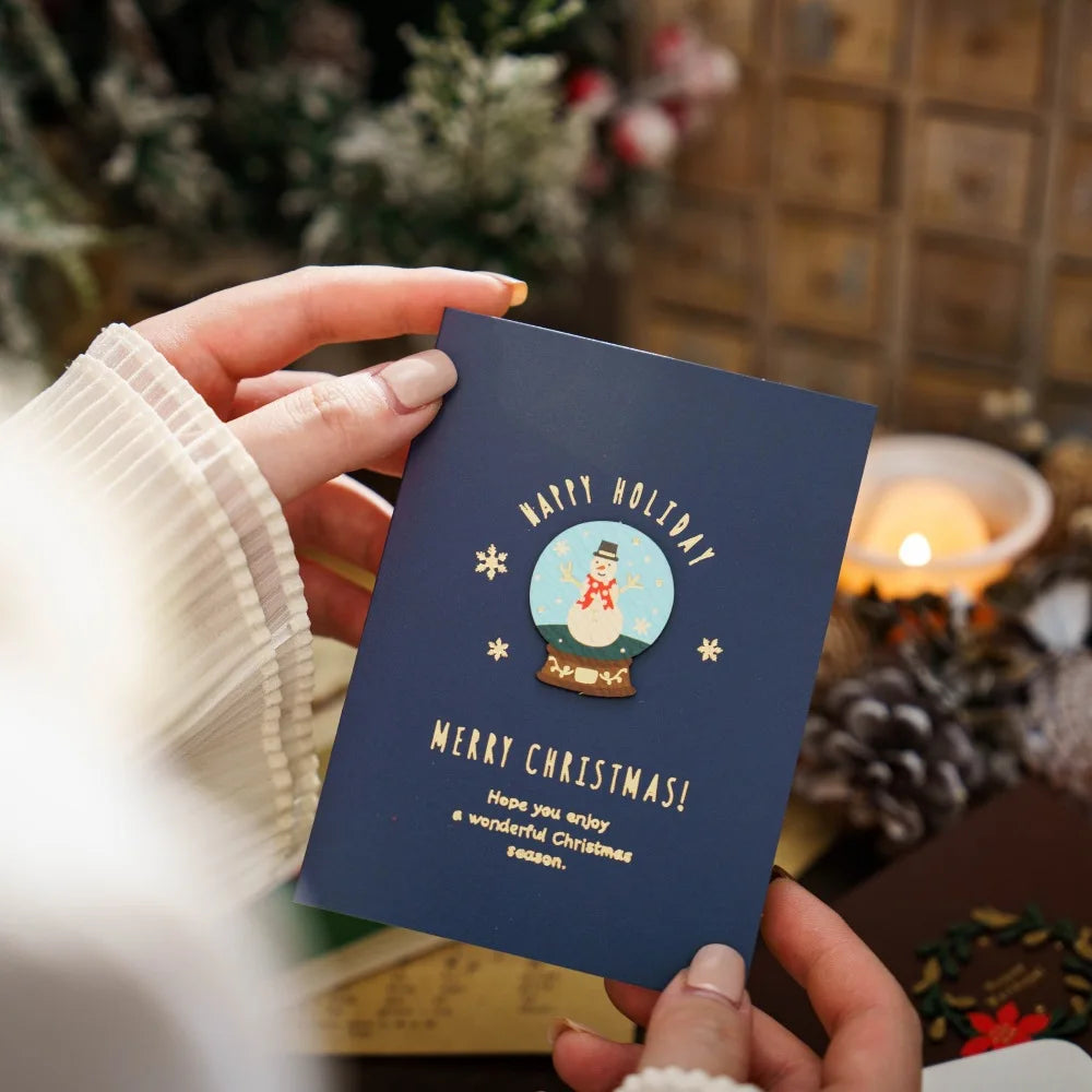 Merry Christmas Cards Set with Envelope New Year Wishes Christmas Gifts Decorative Greeting Xmas Postcards for Xmas 2025-Serilas