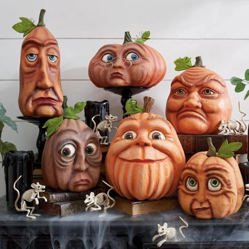 Artificial Pumpkin Statue for Garden Decoration, Pumpkin Face, Monster, Party Decoration, Expression-Serilas