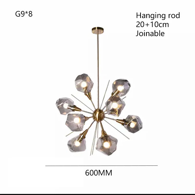 RockLume™ Modern Glass Pendant Chandelier