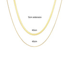 Tarnish Free Stainless Steel 18K Gold Plated Herryingbone Thin Snake Chain Layer Necklace Sexy Women's Gold Chain Necklace-Serilas