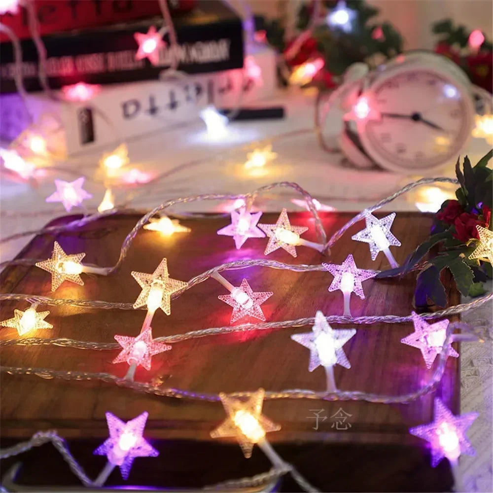 LED String Lights Outdoor Star Chain Lights Garland Lights Bulb Fairy Lights Party Home Wedding Garden  Decor-Serilas